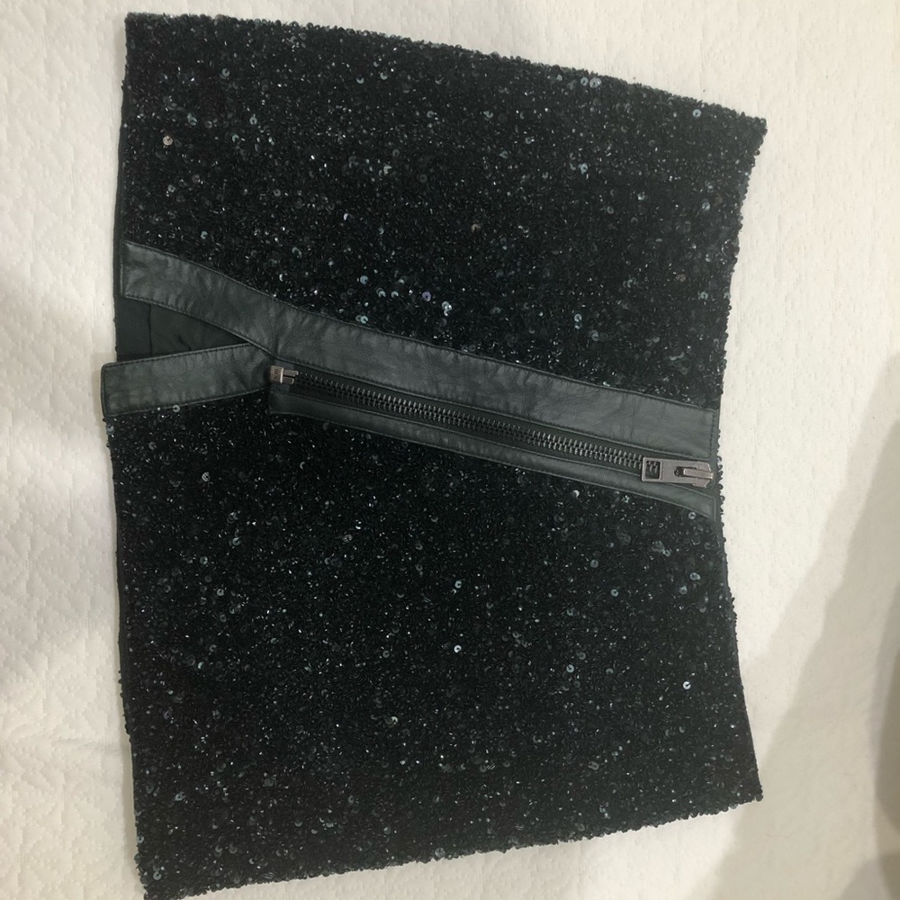 Allsaints | Green Sequin Skirt